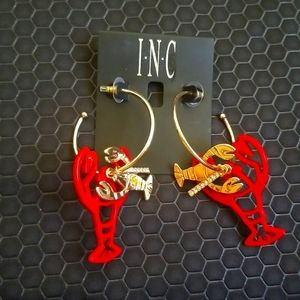 INC lobster hoop earrings